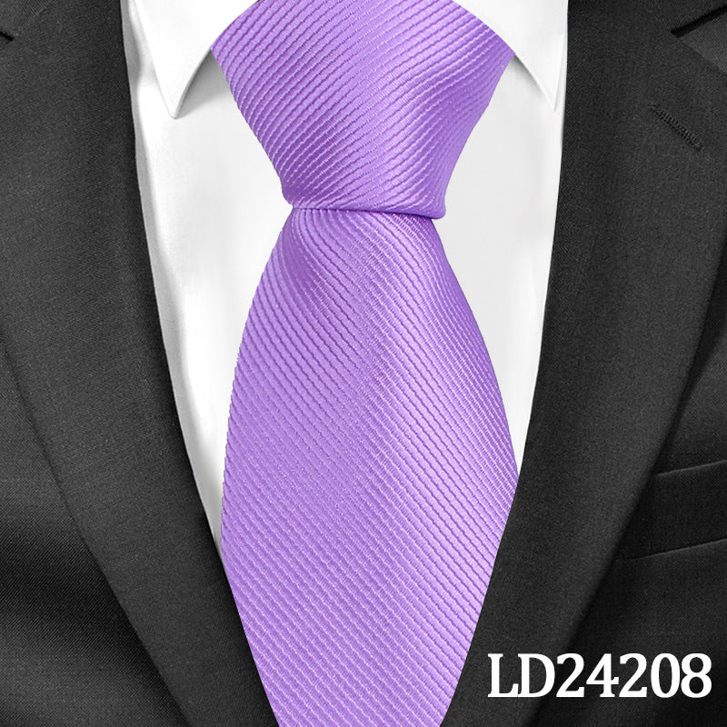 Corbata clásica de rayas de poliéster lisa de 6 cm, corbata de algodón y lino de color liso, corbatas brillantes con broches y alfileres, accesorios de vestir para hombres