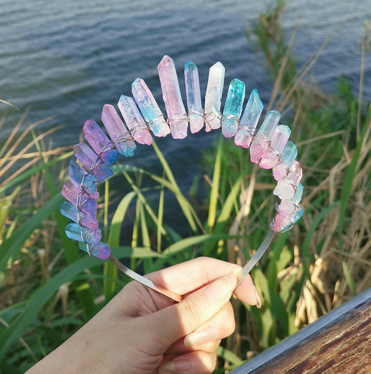 Diadema con accesorios de luna de color sirena