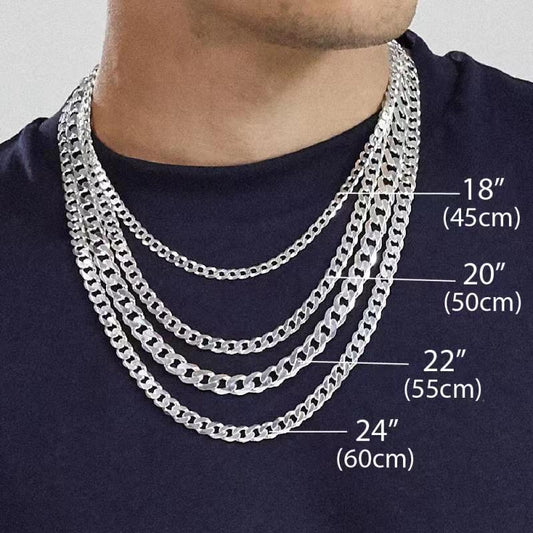 Collar de cadena cubana dominante para clavícula de plata esterlina S925, sencillo y moderno, para hombre