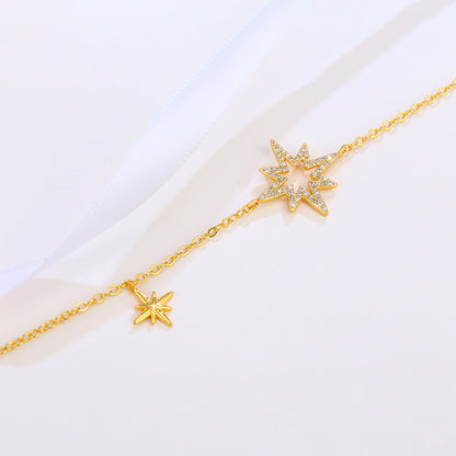 Pulsera de estrella de ocho aristas ajustable Estilo coreano Elegante Celebridad de Internet de alto sentido XINGX