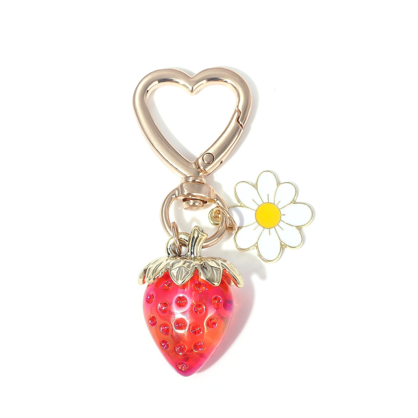 Accesorio llavero colgante con forma de corazón de fresa