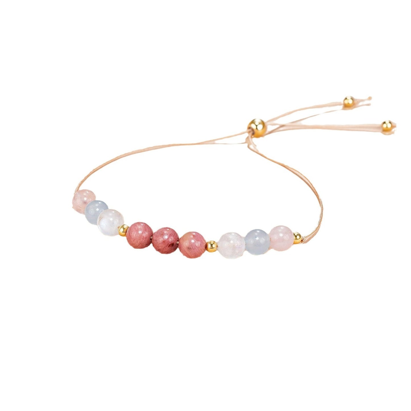 Pulsera de piedra lunar natural para mujer, correa fina ajustable para llevar