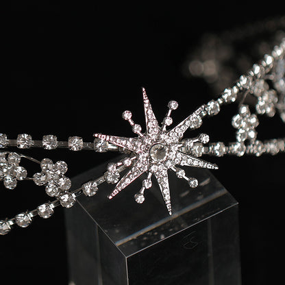 Tocado de corona de novia con diamantes de imitación y circonitas, accesorios de boda de lujo ligeros