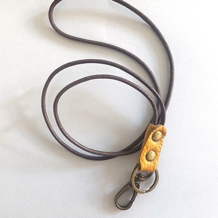 Home First Layer Cowhide Vintage Wrist Key Lanyard