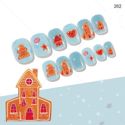 24 piezas de uñas navideñas para niños