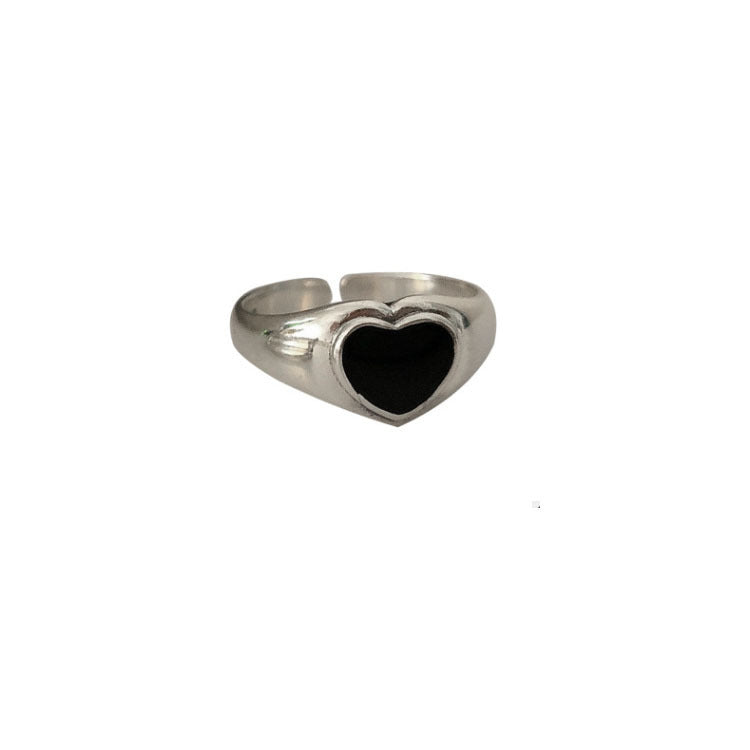 Anillo de moda con forma de corazón y cara sonriente