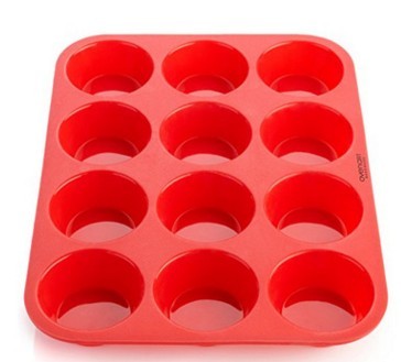 Molde de silicona para muffins y cupcakes de 12 tazas