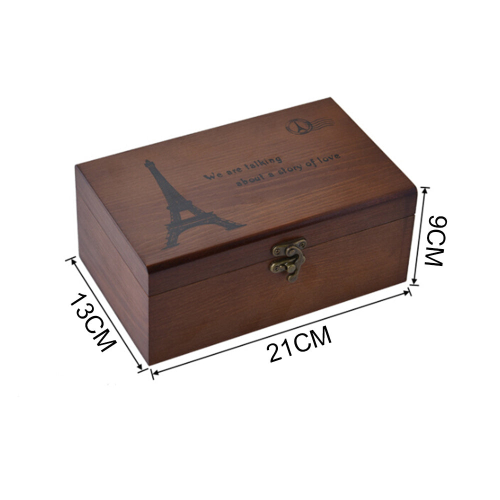 Caja de costura de madera maciza