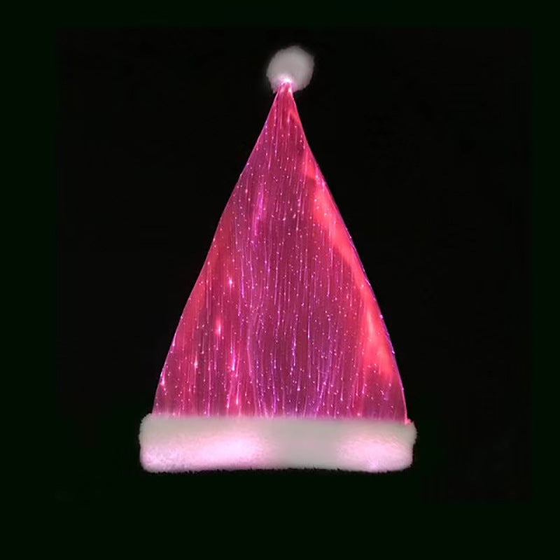 Gorro navideño de colores brillantes con LED para decoración navideña