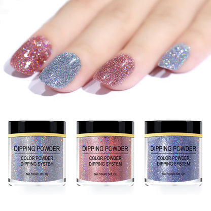 Polvo para uñas con brillantina láser