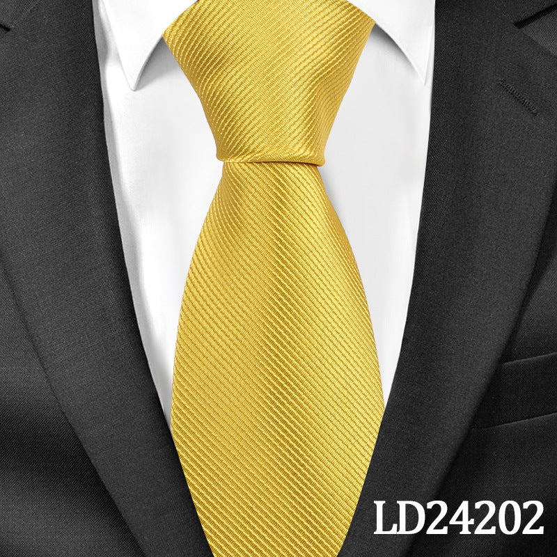 Corbata clásica de rayas de poliéster lisa de 6 cm, corbata de algodón y lino de color liso, corbatas brillantes con broches y alfileres, accesorios de vestir para hombres