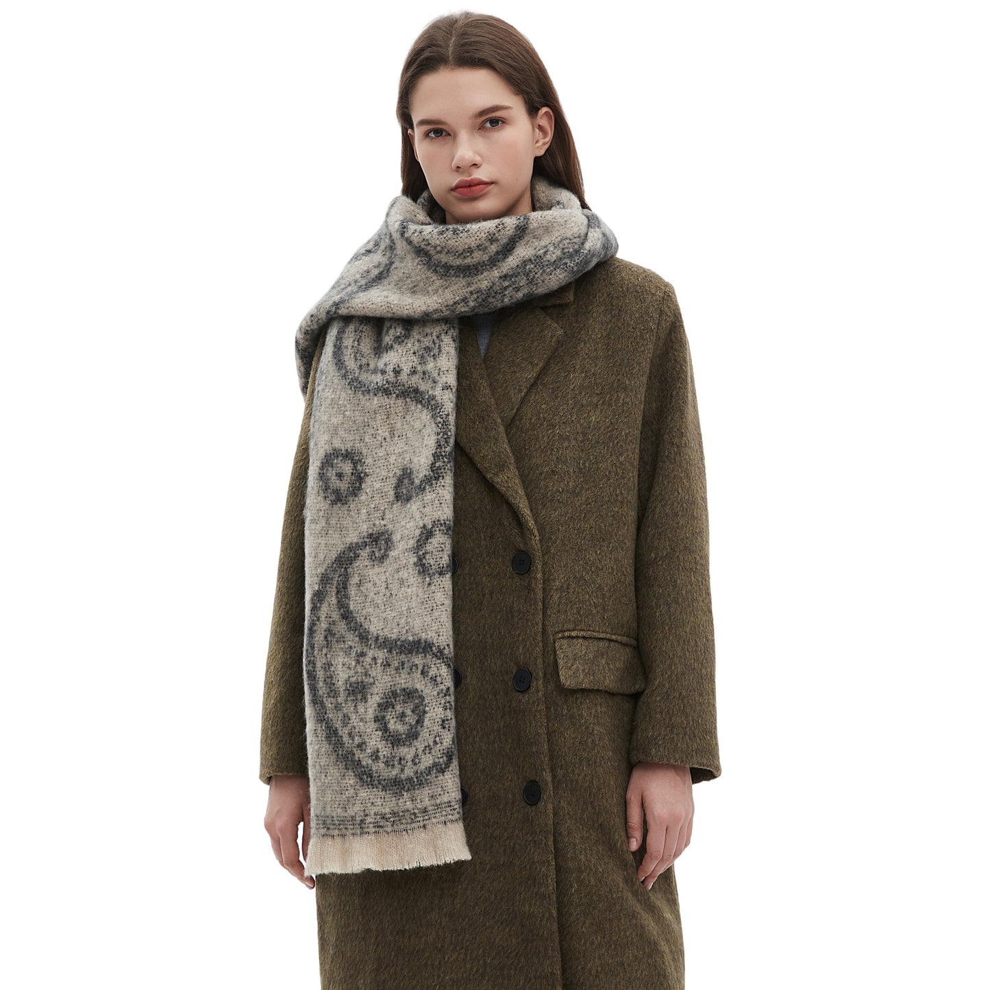 Men's Women's Neck Warmer Paisley Jacquard Scarf