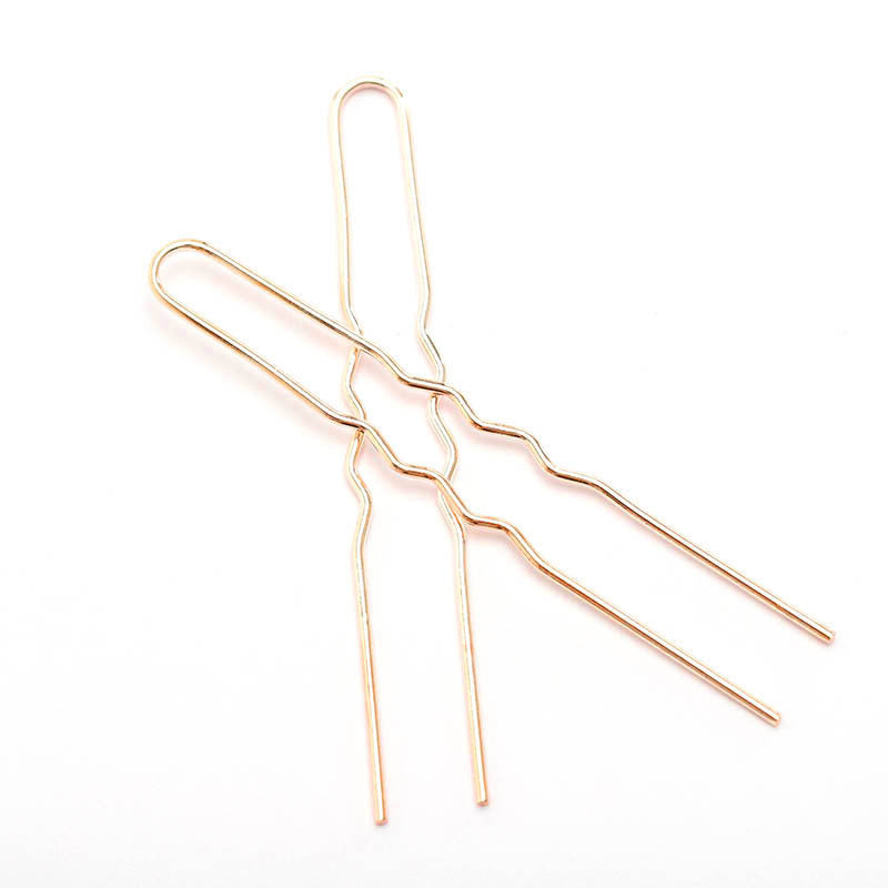 DIY Hair Accessories Material Retro Wave U-shaped Variety Two Teeth Hairpin