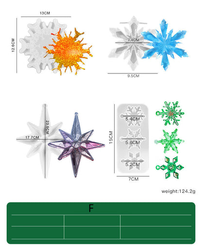 Christmas Tree Bell Christmas Snowflake Pendant Silicone Mold