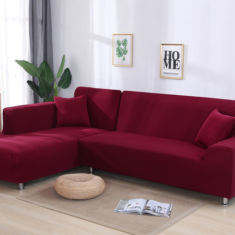 Tight Wrap Sofa Cover Elastic 2 Pieces Sofa Cover with L Style Piece Corner Sofa