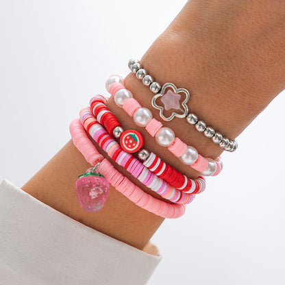 Pulsera de cuentas acrílicas muy dulce