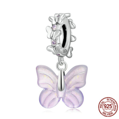 Glass Butterfly Accessories S925 Sterling Silver Pendant