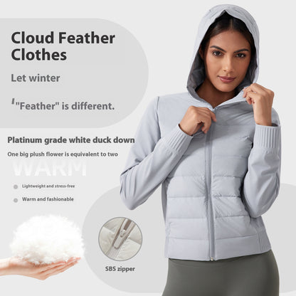 Chaqueta de plumón con capucha fina para mujer, resistente al viento, impermeable y cálida