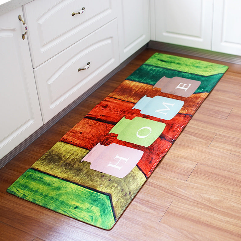 Alfombra de baño y cocina con estampado largo