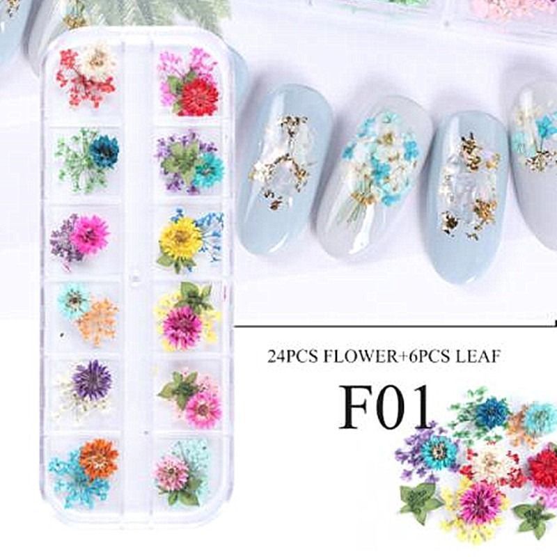 Nail Art Dried Flowers