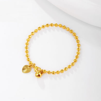 Pulsera de bolas bañada en oro con adorno europeo y americano sencillo