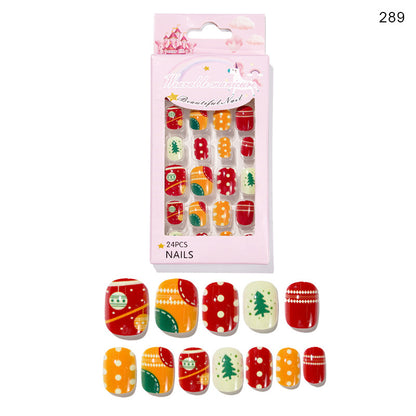 24 piezas de uñas navideñas para niños