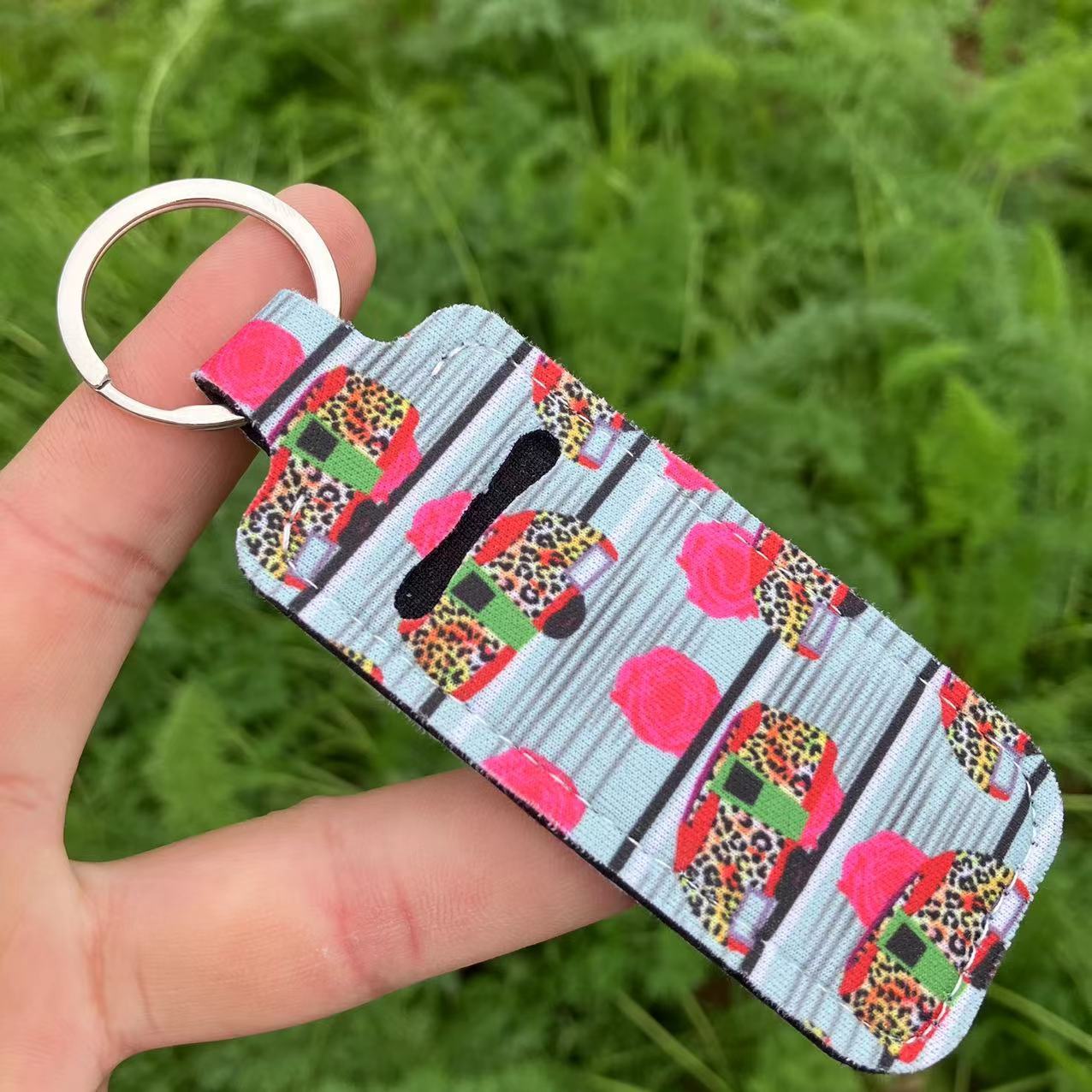 Printed Leopard Print SUNFLOWER Snake Pattern Women's Lipstick Pack Sets Of Key Chain Creative Perfume Bag