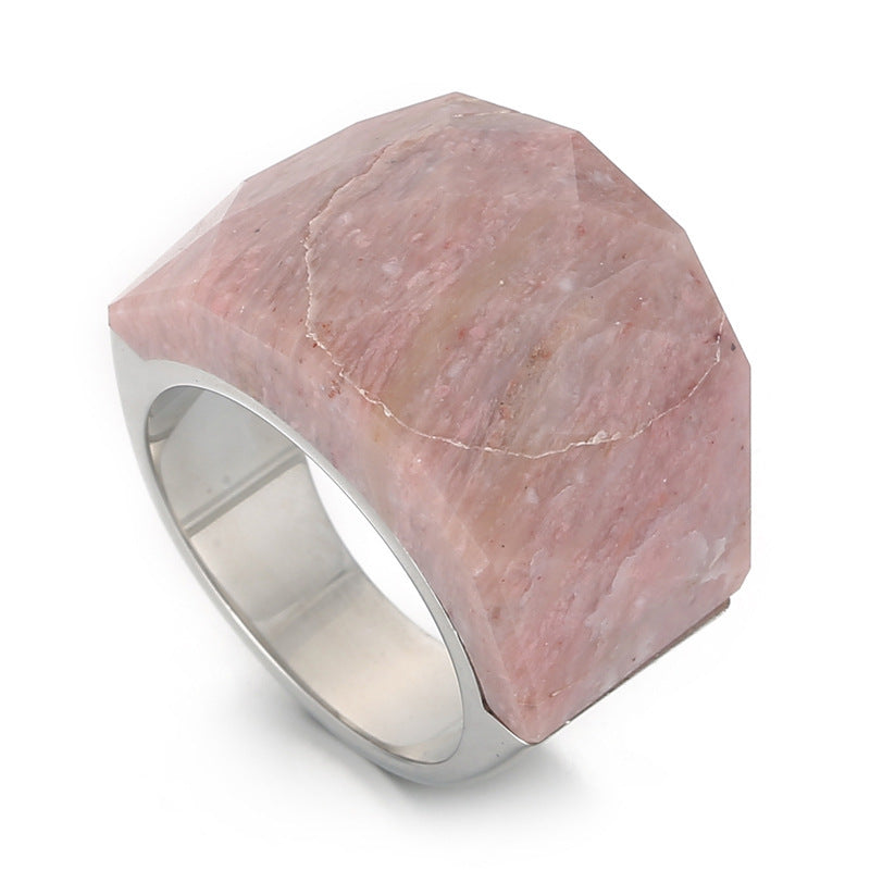 Anillo de piedra natural de moda para mujer