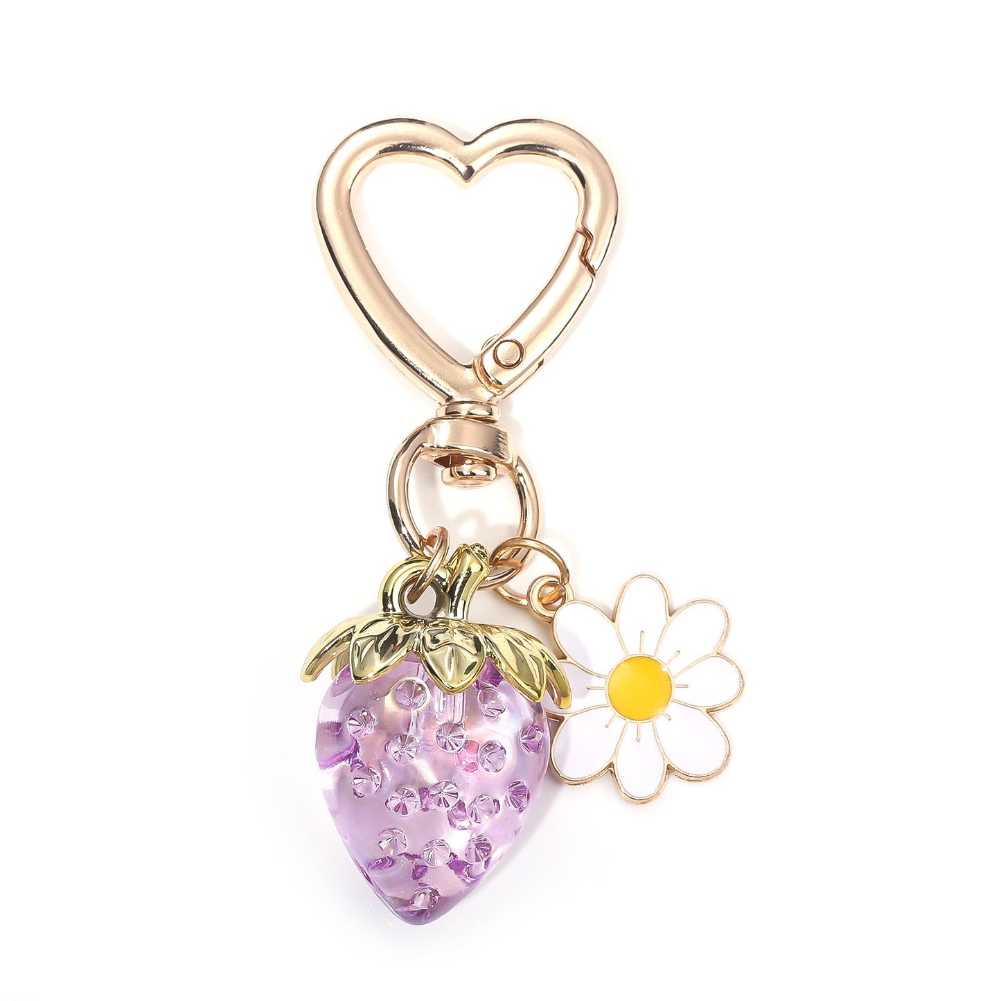 Accesorio llavero colgante con forma de corazón de fresa