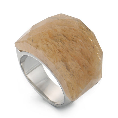 Anillo de piedra natural de moda para mujer