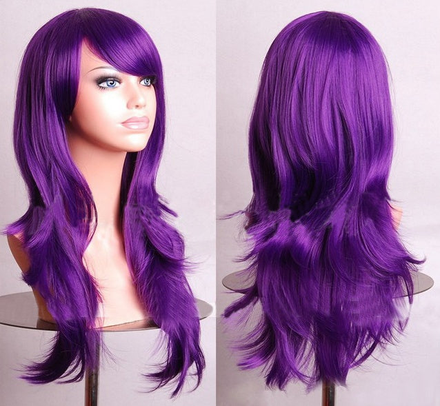 AliExpress best selling cos long scroll anime cosplay color Europe and America wig foreign trade gold models factory direct