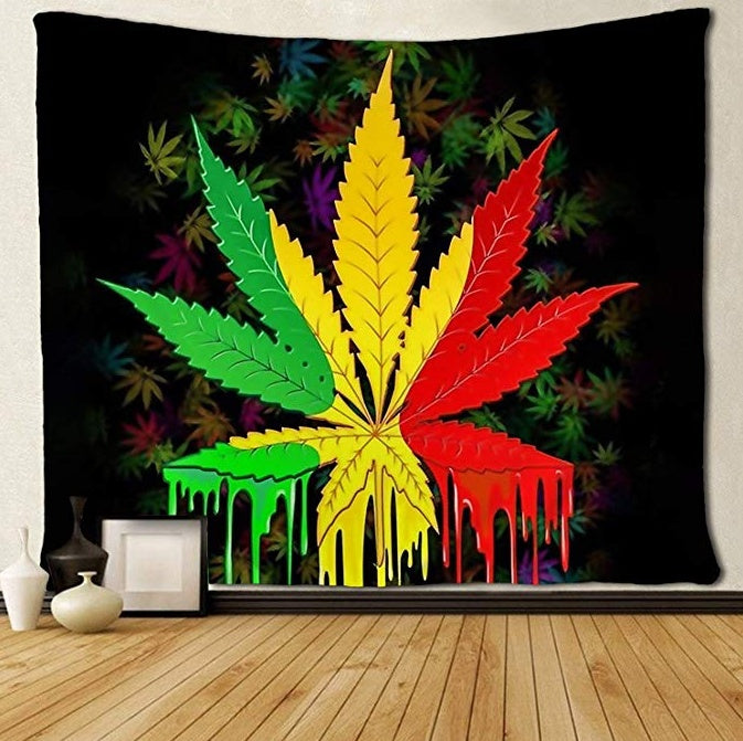 Blankigra Grass Hemp Leaf Tapestry Wall-mounted Tapestry