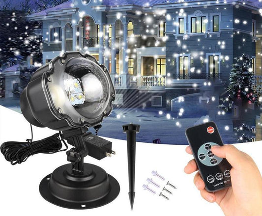 Proyector de luces LED navideñas con proyección de nieve