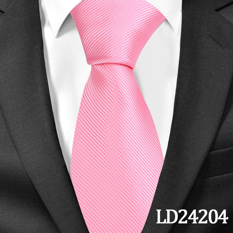 Corbata clásica de rayas de poliéster lisa de 6 cm, corbata de algodón y lino de color liso, corbatas brillantes con broches y alfileres, accesorios de vestir para hombres