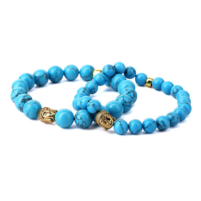 Pulsera de hip hop con piedra de cabeza de Buda