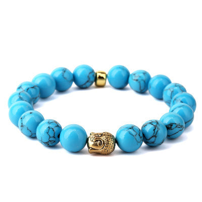 Pulsera de hip hop con piedra de cabeza de Buda