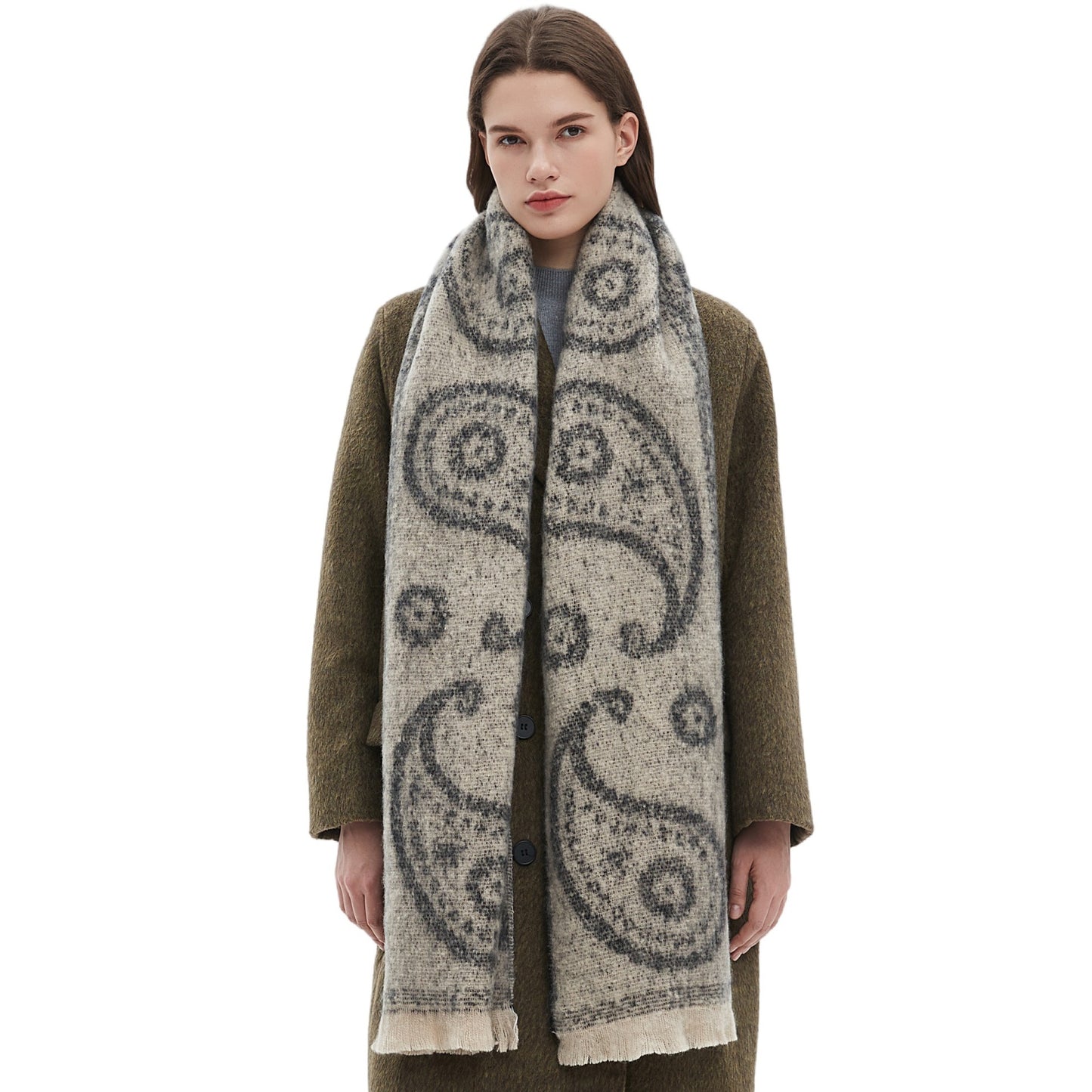 Men's Women's Neck Warmer Paisley Jacquard Scarf