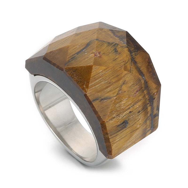 Anillo de piedra natural de moda para mujer