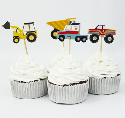 Tractor Forklift Inserts Insertion Article Cake Decoration 24pcs