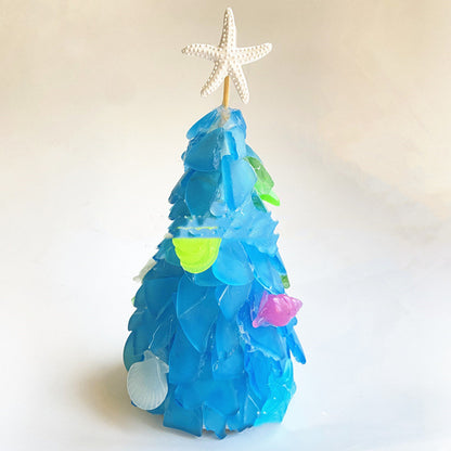 Decoración navideña DIY Árbol de Navidad azul Cristal Decoración creativa y única