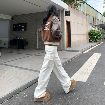 Pantalones vaqueros blancos claros americanos para mujer, nuevos, casuales, de primavera