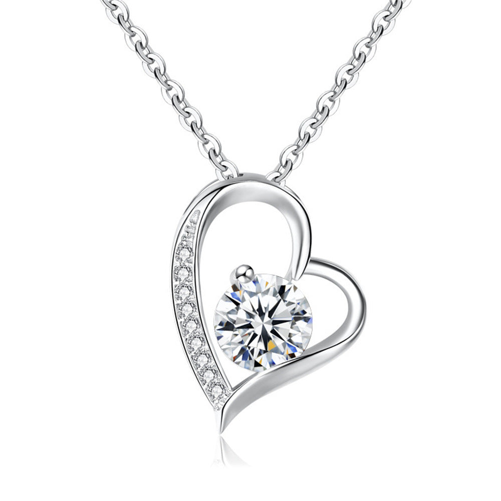 Collar en forma de corazón de plata S925 para mujer