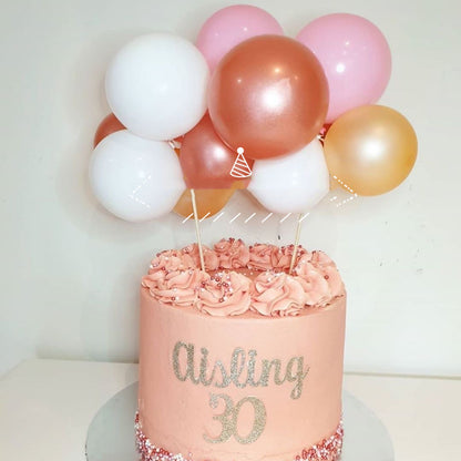 Decoración para tarta con globos pequeños de lentejuelas de color rojo de 5 pulgadas