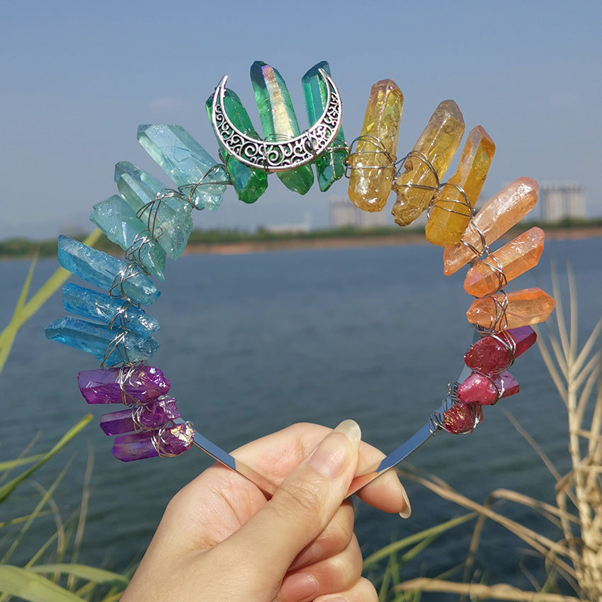 Diadema con accesorios de luna de color sirena