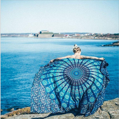 Blue Peacock Man Tapestry