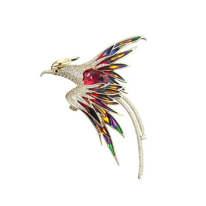 Color Painting Oil High-grade High-end Elegant Phoenix Brooch