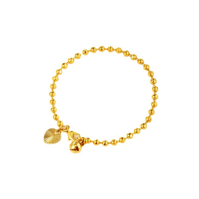 Pulsera de bolas bañada en oro con adorno europeo y americano sencillo