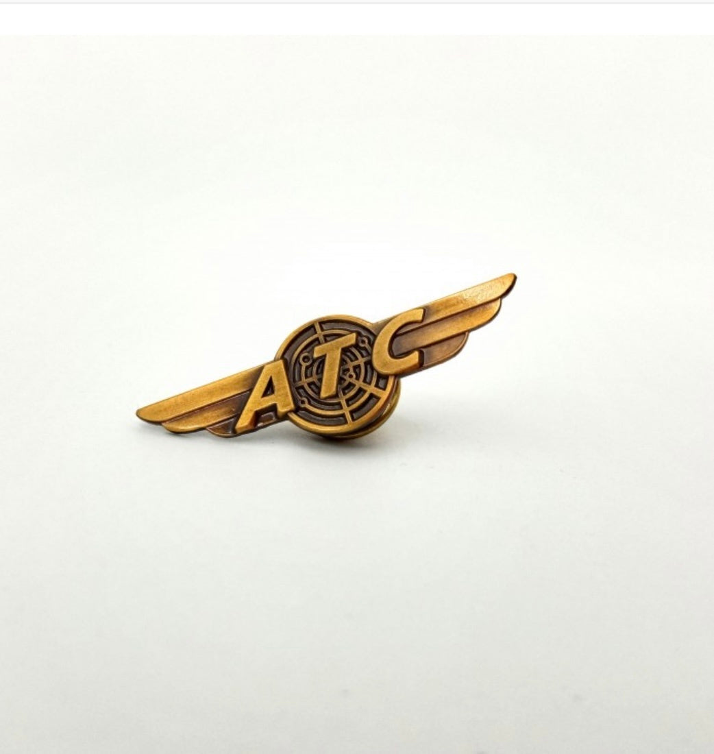 Vintage Copper Style Pilot Aviation Metal Brooch