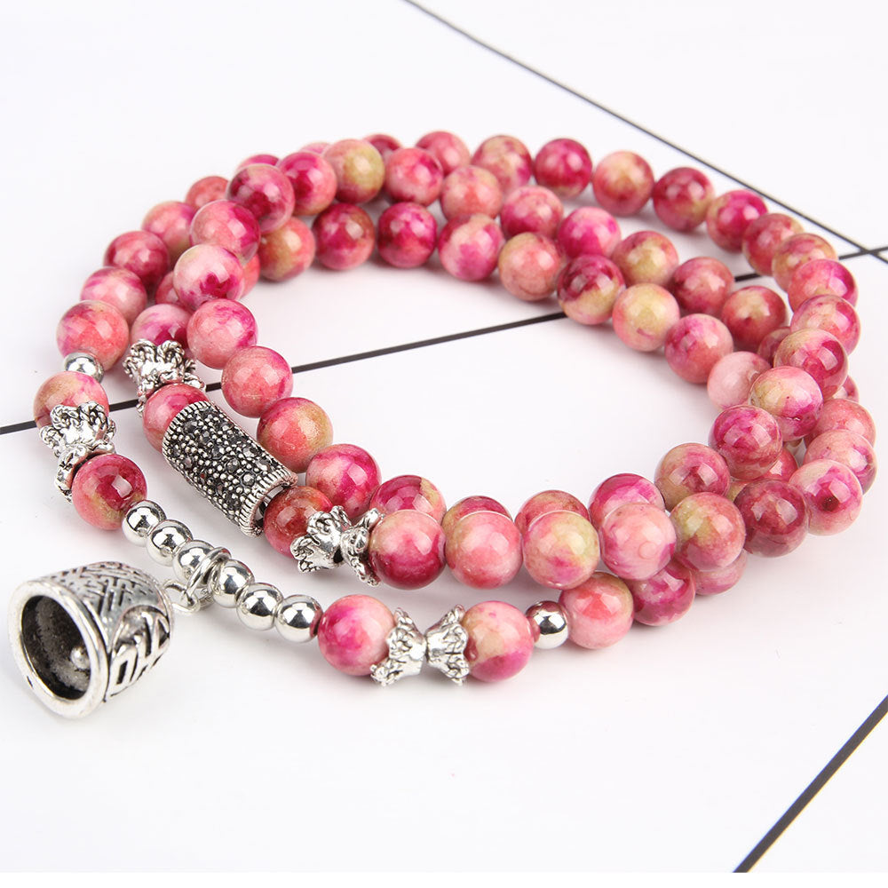 Multi-layer multi-circle beaded bracelet