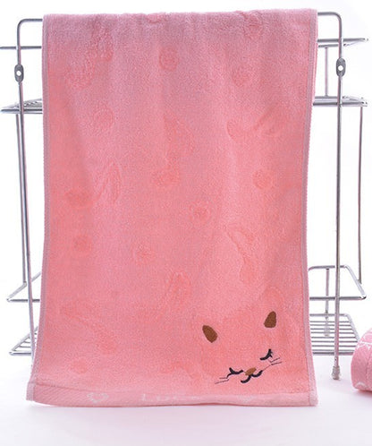 Bamboo Fiber Kitten Face Bath Towels